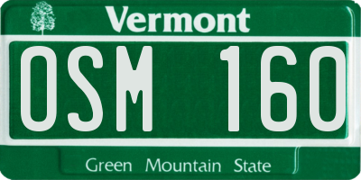 VT license plate OSM160