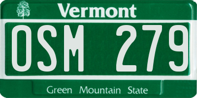 VT license plate OSM279