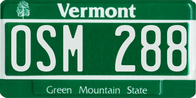 VT license plate OSM288