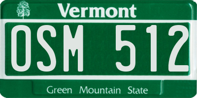 VT license plate OSM512
