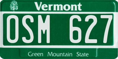 VT license plate OSM627
