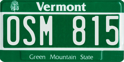 VT license plate OSM815