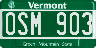 VT license plate OSM903