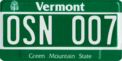 VT license plate OSN007