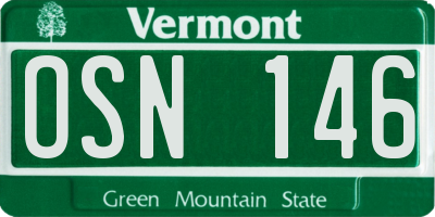 VT license plate OSN146
