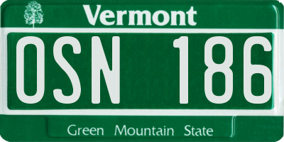 VT license plate OSN186