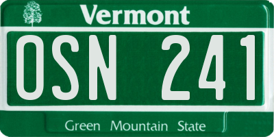 VT license plate OSN241