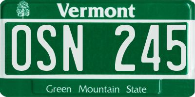 VT license plate OSN245