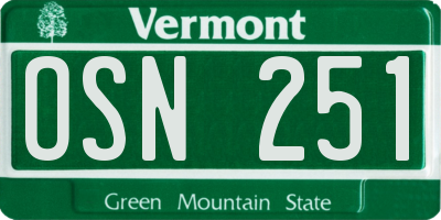 VT license plate OSN251