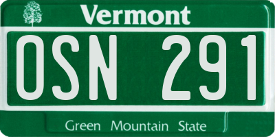 VT license plate OSN291