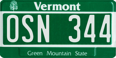 VT license plate OSN344