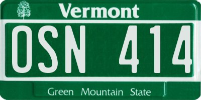 VT license plate OSN414