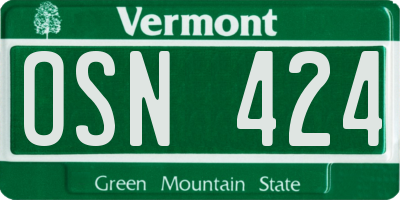 VT license plate OSN424