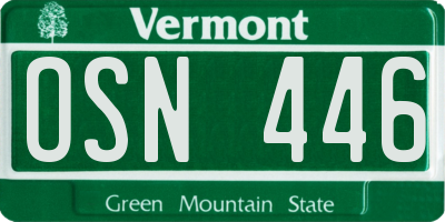 VT license plate OSN446