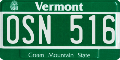 VT license plate OSN516