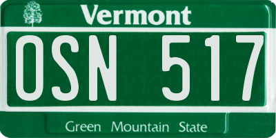 VT license plate OSN517