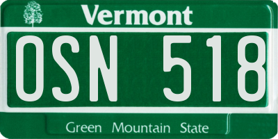 VT license plate OSN518