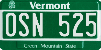 VT license plate OSN525
