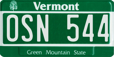 VT license plate OSN544