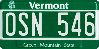 VT license plate OSN546