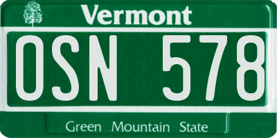VT license plate OSN578