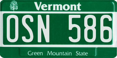 VT license plate OSN586