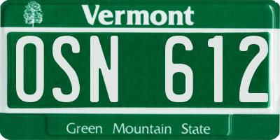 VT license plate OSN612
