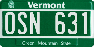 VT license plate OSN631
