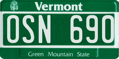 VT license plate OSN690