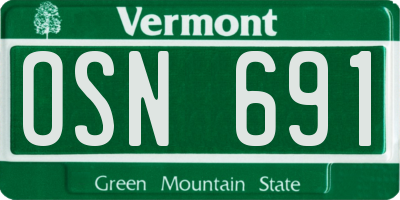 VT license plate OSN691