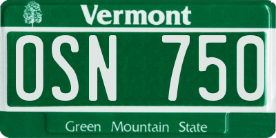 VT license plate OSN750