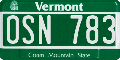 VT license plate OSN783