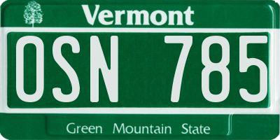 VT license plate OSN785