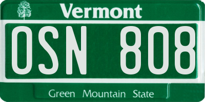 VT license plate OSN808