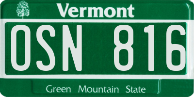 VT license plate OSN816