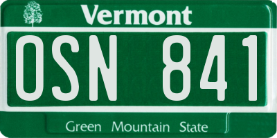 VT license plate OSN841