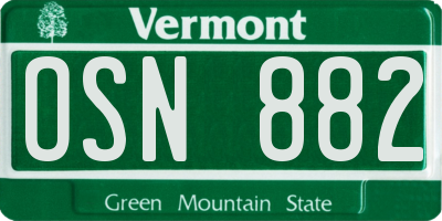 VT license plate OSN882