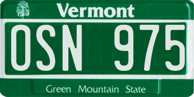 VT license plate OSN975