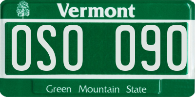 VT license plate OSO090