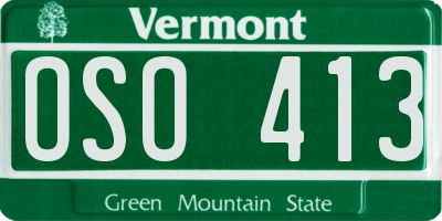 VT license plate OSO413