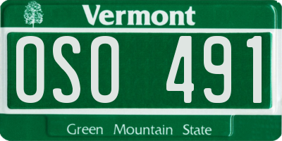 VT license plate OSO491