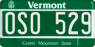 VT license plate OSO529