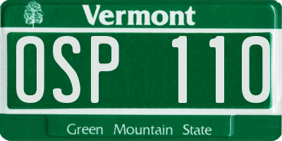 VT license plate OSP110