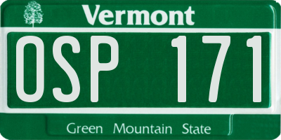 VT license plate OSP171