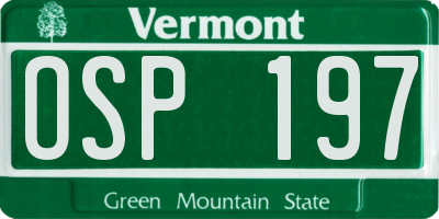 VT license plate OSP197