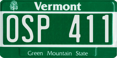 VT license plate OSP411