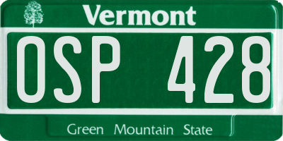 VT license plate OSP428