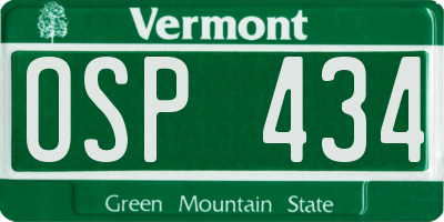 VT license plate OSP434