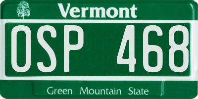 VT license plate OSP468