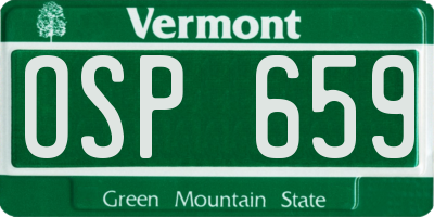 VT license plate OSP659